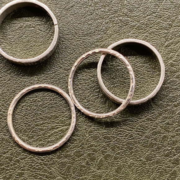 Silver Textured Ring Set - Picture 9 of 16